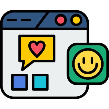 Sohbet mesajı simgesi, modern basit vektör illüstrasyonu