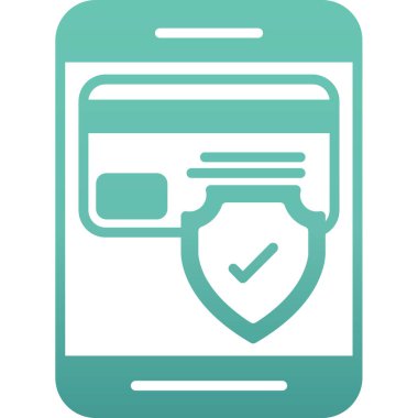 Güvenli mobil uygulama simgesi, basit vektör illüstrasyonu