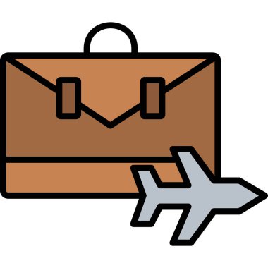 bagaj simgesi, vektör illüstrasyonu