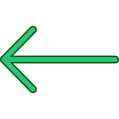 Sol ok simgesi. Web için yeşil vektör sembolünün özet çizimi