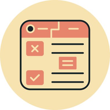 Kontrol listesi. Web simgesi basit illüstrasyon