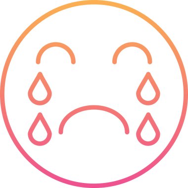 Ağlayan emoji simgesi simgesi - özet biçimi