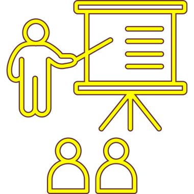 Sunum. Web simgesi basit illüstrasyon