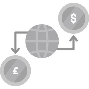 para birimi vektörü düz simgesi