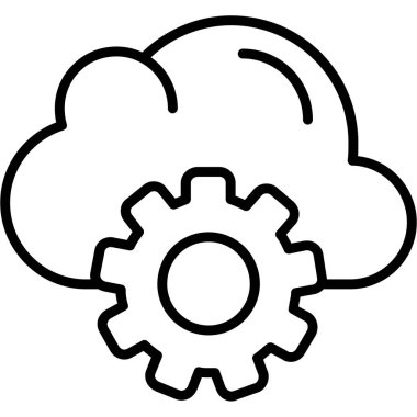 Bulut hesaplama vektör simgesi modern basit illüstrasyon