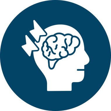 Beyin kafası düz yuvarlanmış vektör simgesi