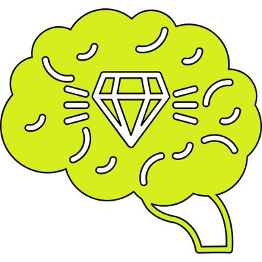 beyin ikonu vektör illüstrasyonu