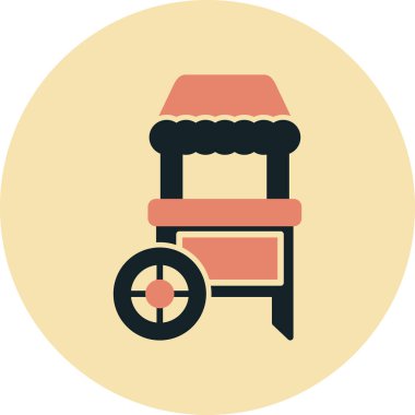 El arabası. Web simgesi basit illüstrasyon