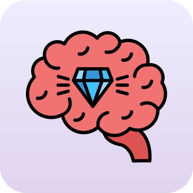 Beyin ikonu. vektör illüstrasyonu