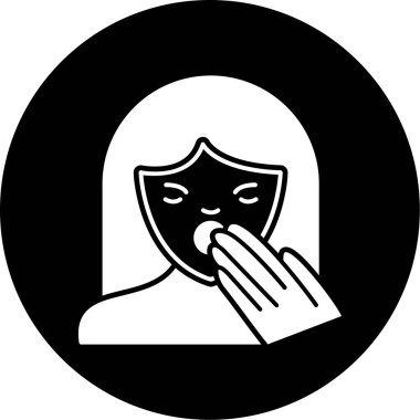 Maskeli bir kadının vektör çizimi