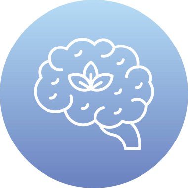 Beyin ikonu. vektör illüstrasyonu