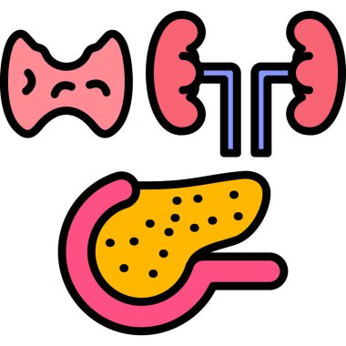 Böbrek ikonu. Web için karaciğer vektör simgelerinin özet çizimi