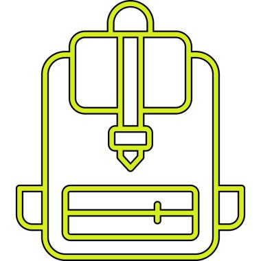 Sırt çantası ve torba simgesinin vektör çizimi