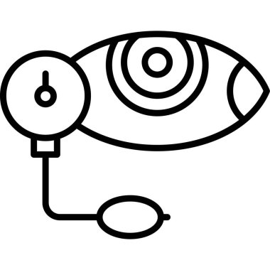 Göz tarama ikonu ana hat vektörü. tarama