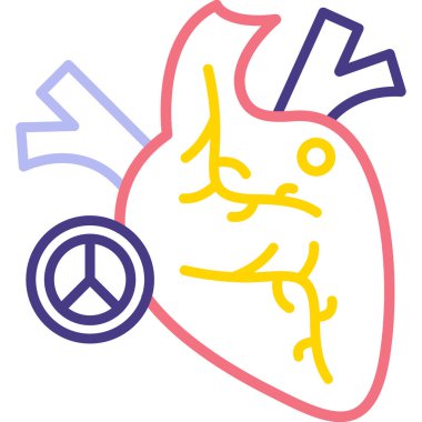 Barış Yüreği ikonu vektör illüstrasyonu