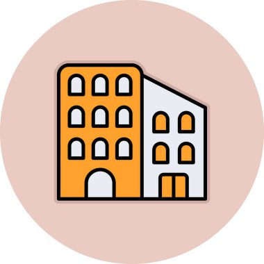 Bina. Web simgesi basit illüstrasyon