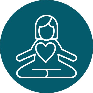 Kalbi olan bir kadının vektör çizimi