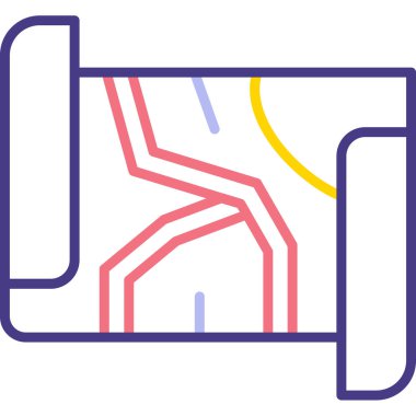 Harita simgesi. vektör illüstrasyonu