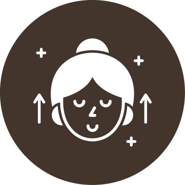 Bir kadın ile yüz simgesinin vektör çizimi