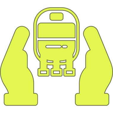 Sırt çantası simgesi. Basit resimleme