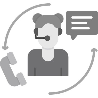 Çağrı merkezi müşteri servis simgesi ana hatlar biçiminde