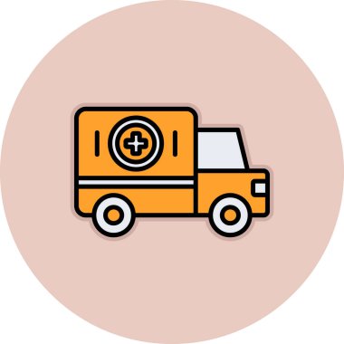 Ambulans ikonu. Web için basit ambulans vektör simgeleri çizimi