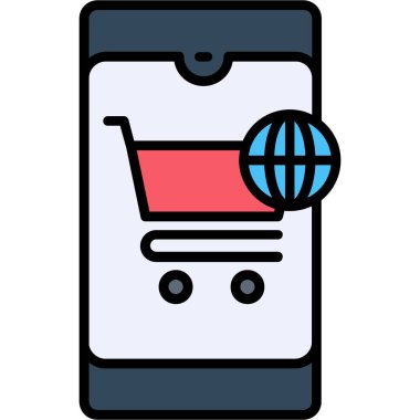 İnternet alışveriş simgesi, vektör illüstrasyon tasarımı