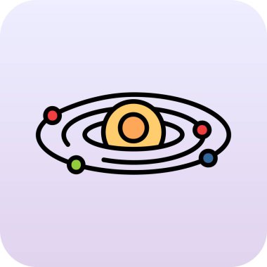 uzay gezegeni simgesi, vektör illüstrasyonu