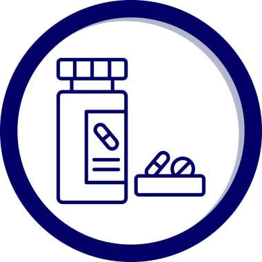 İlaç şişesi simgesinin vektör illüstrasyonu