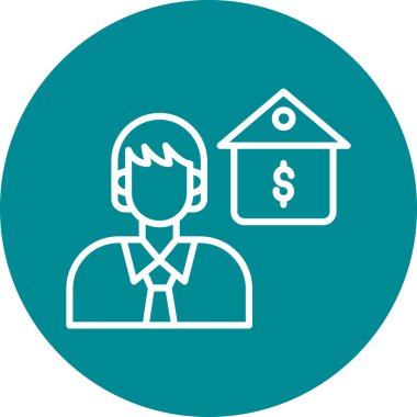 Emlakçı simgesi. vektör çizim