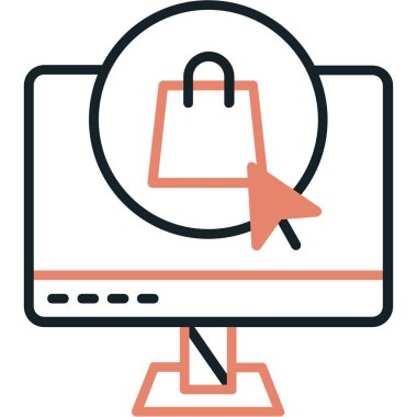 çevrimiçi alışveriş vektörü simgesi