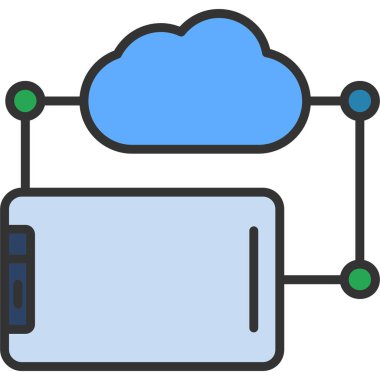 veri bulut sunucusu simgesi doldurulmuş ana hatlar biçiminde