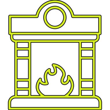 Şömine. Web simgesi basit illüstrasyon