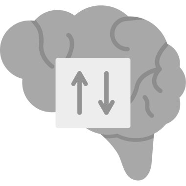 Aklın bir işaretiyle beyin. düz biçim simgesi tasarımı