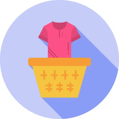 Çamaşır sepeti ikon vektör illüstrasyonu