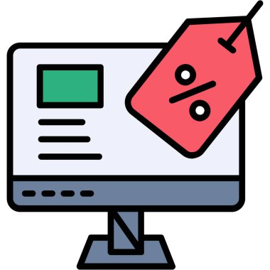 ecommerce çevrimiçi alışveriş simgesi - taslak biçimi