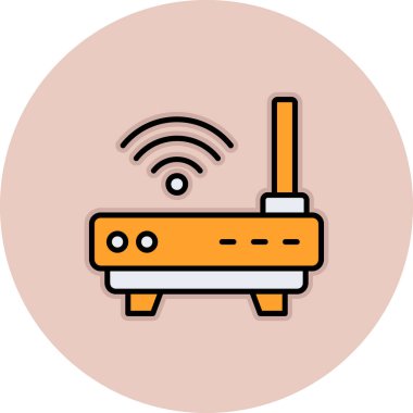 router modern simgesi, vektör illüstrasyonu