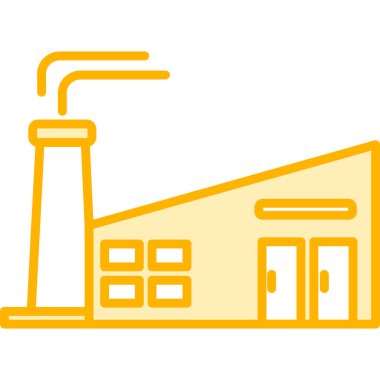 Fabrika inşa ikon vektör çizim tasarımı