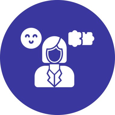 kız ikon vektör illüstrasyonu