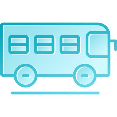 Otobüs simgesi. Web için bus vektör simgelerinin özet çizimi