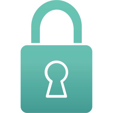 Vektör simgesini kilitle. biçim düz simge sembolü, yuvarlak açılar, beyaz arkaplan, yumuşak gölge