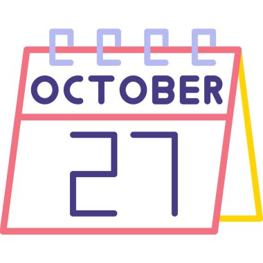 Ekim ayı tarihli takvim, vektör illüstrasyonu