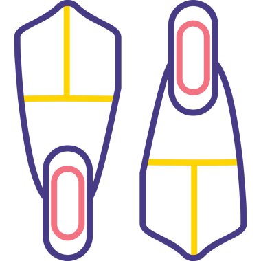 Basit vektör simgesi, parmak arası terliklerin çizimi