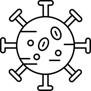 Coronavirus covid - 19, coronavirus covid - 19, virüs ikonu, basit çizgi vektör simgesi