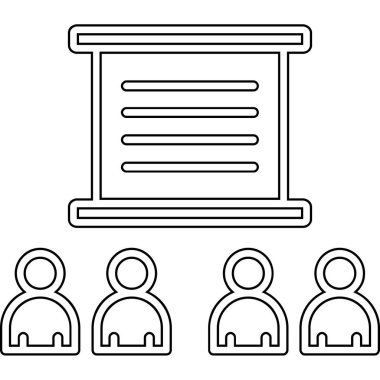 Konferans odası sunum simgesi, özet biçimi