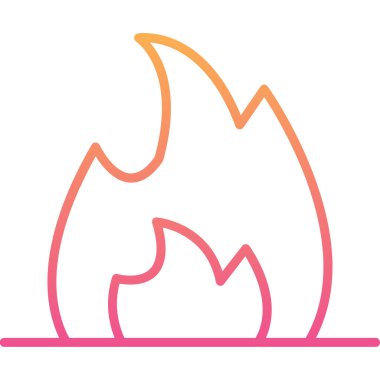 yanan alev rengi ikon vektör çizimi