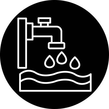 Su ve musluk simgesinin vektör çizimi