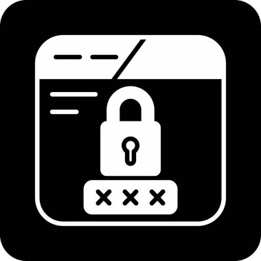 parola kilidi simgesi, basit siyah biçim