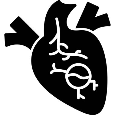 İnsan kalbi anatomisi ikonu. vektör illüstrasyonu