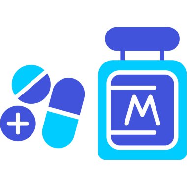 Uyuşturucu hap ikonu ana hatlarıyla doldurulmuş